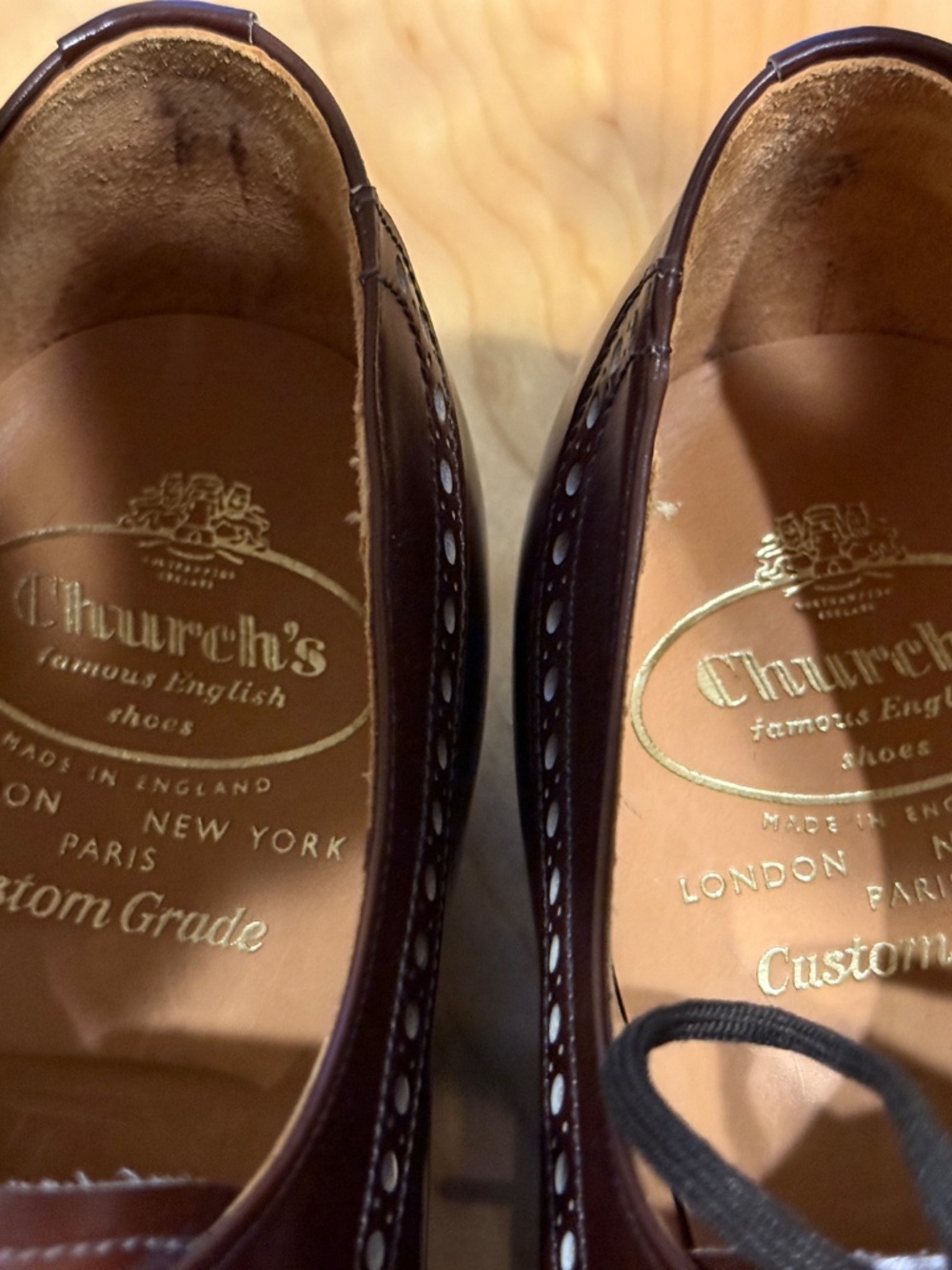 Church's Custom Grade dress shoes, brown, brand new, never worn, 9-1/2D - Picture 4 of 6